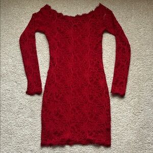 Jump Elegant Red Lace Dress